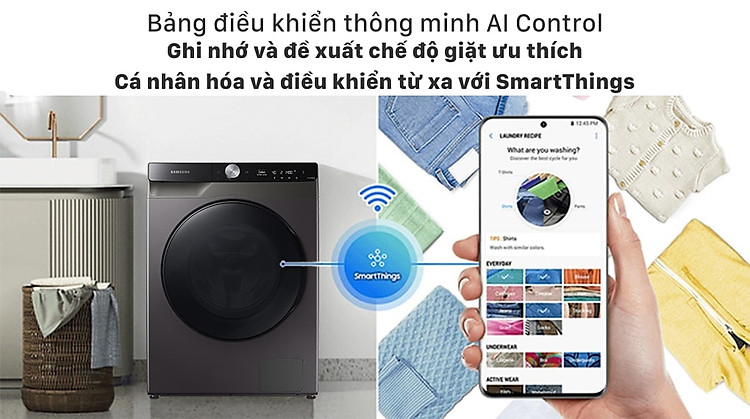 Máy giặt sấy Samsung 11kg WD11T734DBX/SV - AI Control