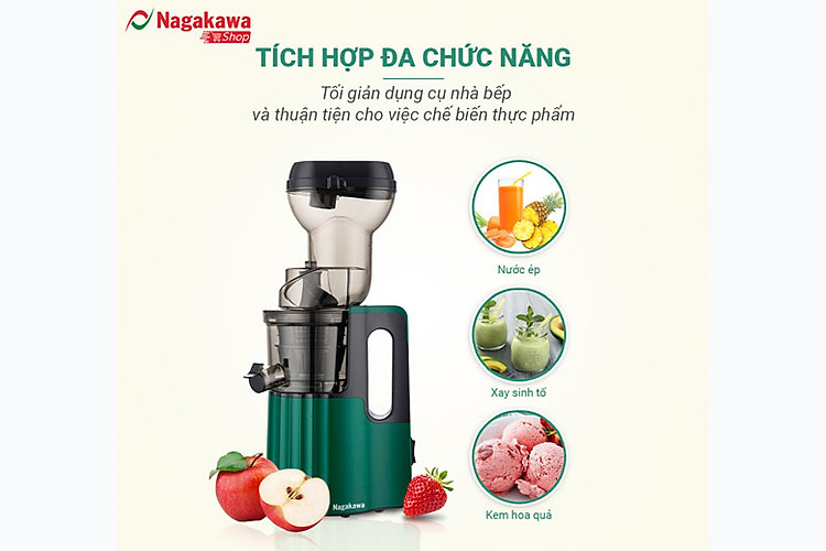 Máy ép chậm Nagakawa NAG0817 - Tích hợp đa chức năng