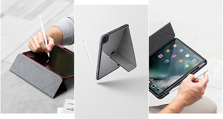 Bao Da UNIQ Moven Antimicrobial dành cho Ipad Mini 6 Kháng Khuẩn Có Khe Cắm Bút_ Hàng Chính Hãng