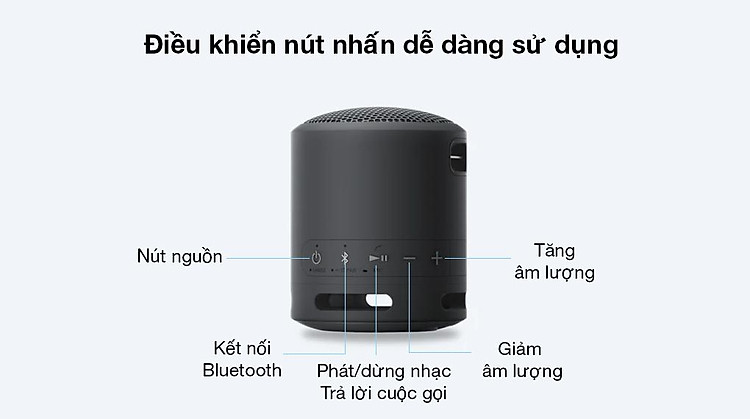 Loa Bluetooth Sony SRS-XB13 - Sử dụng nút nhấn điều chỉnh các chức năng loa thuận tiện