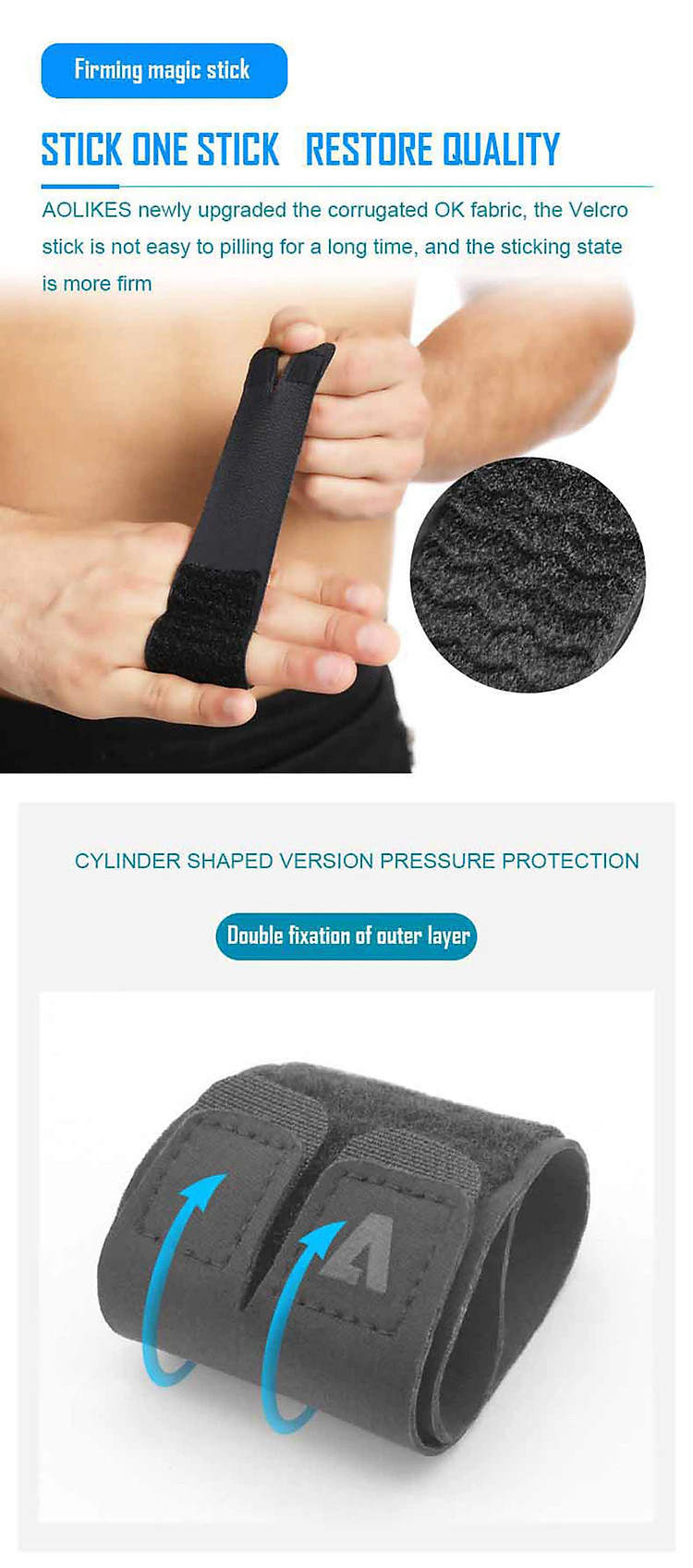 Nẹp cố định ngón tay AOLIKES A-1581 loại bó 2 ngón Sports finger Nẹp cố định ngón tay AOLIKES A-1581 loại bó 2 ngón Sports finger