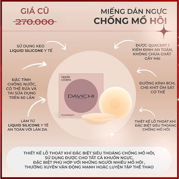  Miếng dán ngực chống mồ hôi 