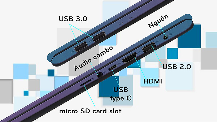 cổng kết nối vivobook a412fa đa dạng