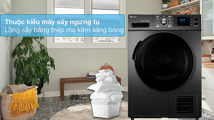 Máy sấy ngưng tụ Casper 8 kg TD – 80CGB -Chống nhăn tự động Anti - Thuộc máy sấy ngưng tụ kiểu dáng hiện đại