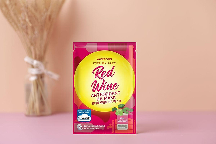 Watsons Love My Glow Red Wine Antioxidant HA Mask New - 1