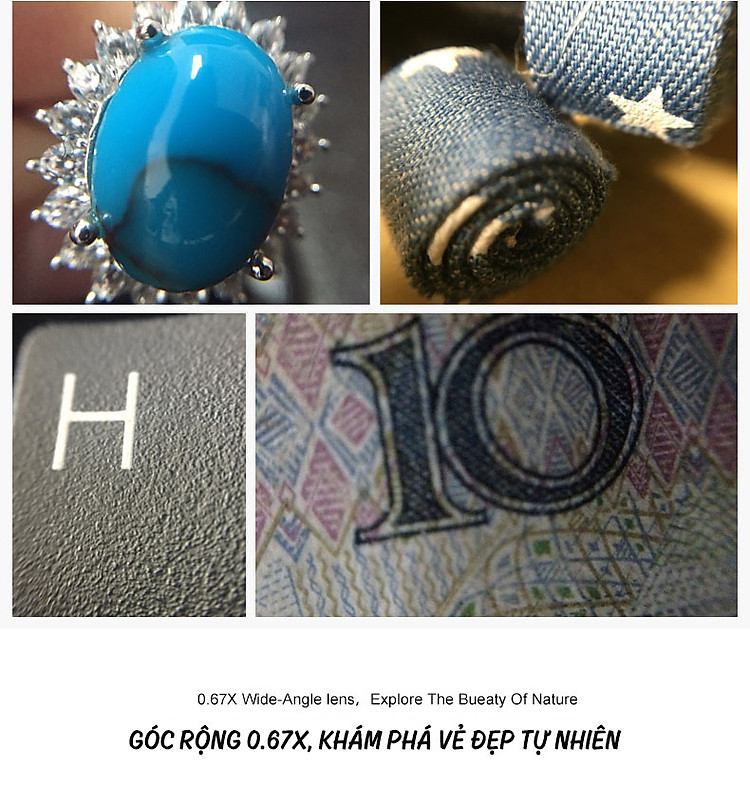 Bộ kính lens cho điện thoại góc rộng, fisheye, macro 3 trong 1 Aturos Universal Clip Lens