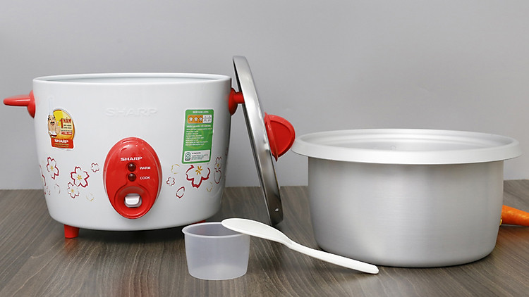 Nồi cơm điện Sharp KSH-D22V 2.2 lít sở hữu kiểu dáng nắp rời hiện đại