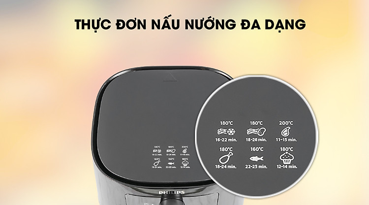 Nấu ăn đa dạng - Nồi chiên không dầu Philips HD920090 2.4 lít