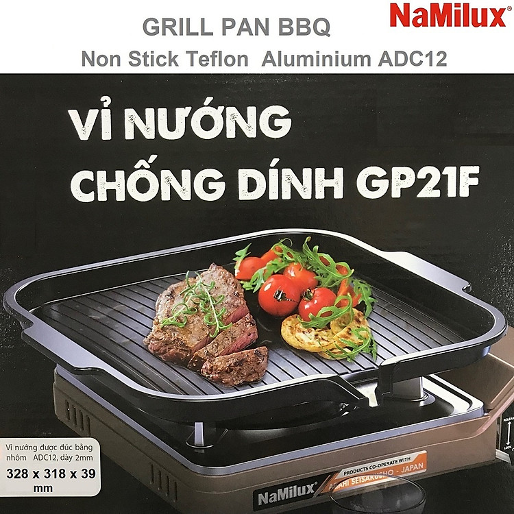 Vỉ nướng chống dính Namilux 21PF telfon nhôm BBQ