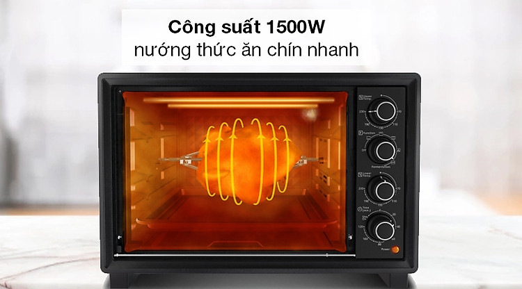 Lò nướng Panasonic NB-H3203KRA 32 lít - Nướng chín nhanh với công suất 2 thanh nhiệt lên tới 1500W