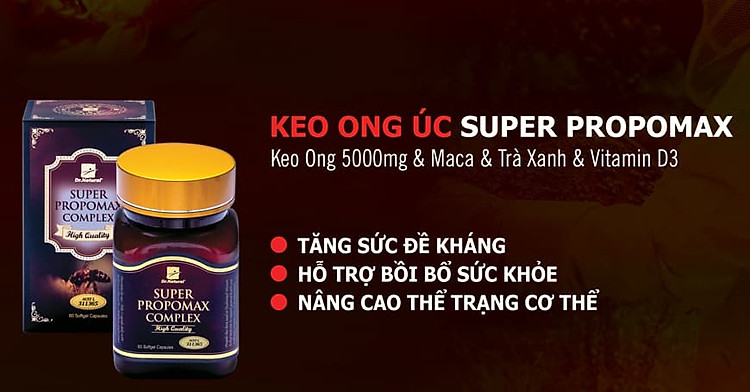 Bộ sản phẩm nhập khẩu chính hãng cho người gầy yếu, sức khỏe kém, muốn tăng cân gồm Viên uống keo ong SUPER PROPOMAX COMPLEX (60 viên) và Viên uống bổ gan LIVERSOL MILK THISTLE (60 viên) 3