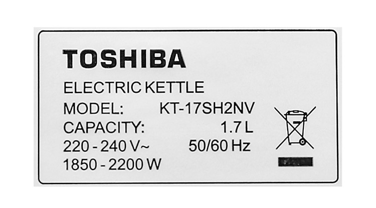 Công suất - Bình đun siêu tốc Toshiba 1.7 lít KT-17SH2NV