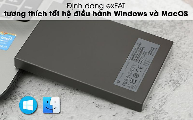 Tương thích với Windows và MacOS - Ổ cứng HDD 1TB Seagate Backup Plus Slim STHN1000401 Bạc