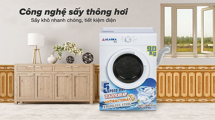 Máy sấy thông hơi Alaska 9 kg S90 - Công nghệ sấy thông hơi