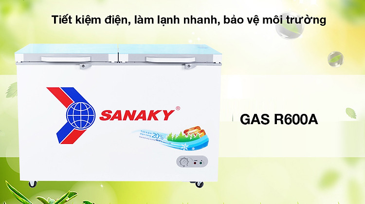 Gas R600a - Tủ đông Sanaky Inverter 270 lít TD.VH3699A2KD