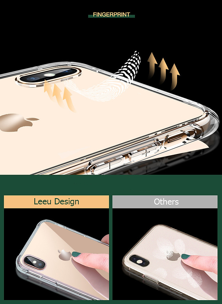 Ốp Hybrid Viền TPU Mặt Kính Cường Lực Leeu Design dành cho iPhone Xs Max _ Hàng Nhập Khẩu