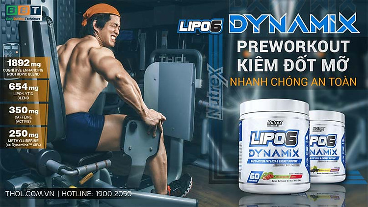 Lipo-6 Dynamix Pre-workout đốt mỡ 2 trong 1