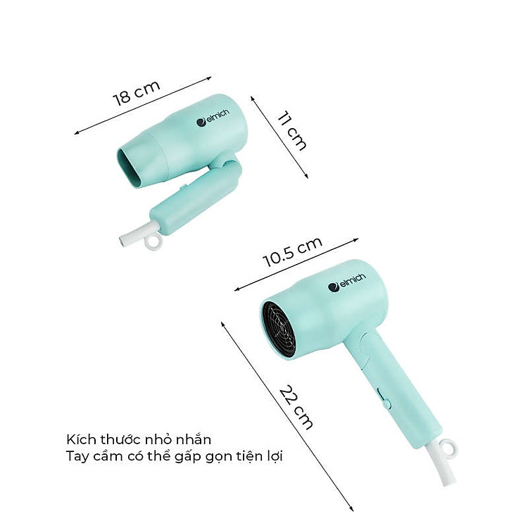 Máy sấy tóc gấp gọn Elmich HDE-1813