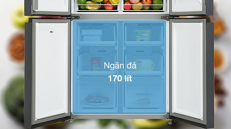 Tủ lạnh Toshiba Inverter 509 lít GR-RF605WI-PMV(06)-MG - Dung tích ngăn đá 170 lít, có ngăn đá di động