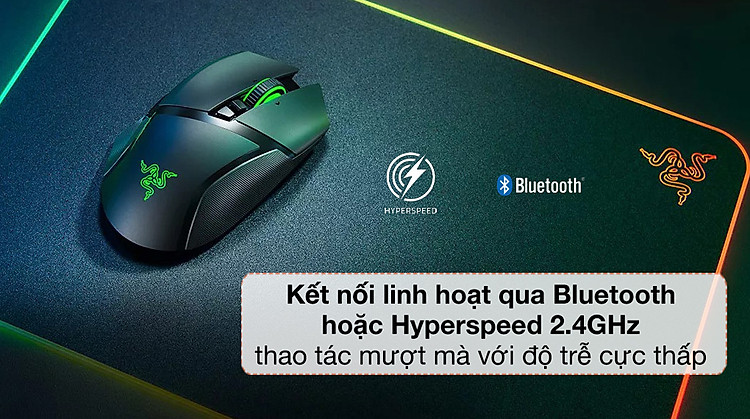 Kết nối linh hoạt - Chuột Không Dây Gaming Razer Basilisk x HyperSpeed