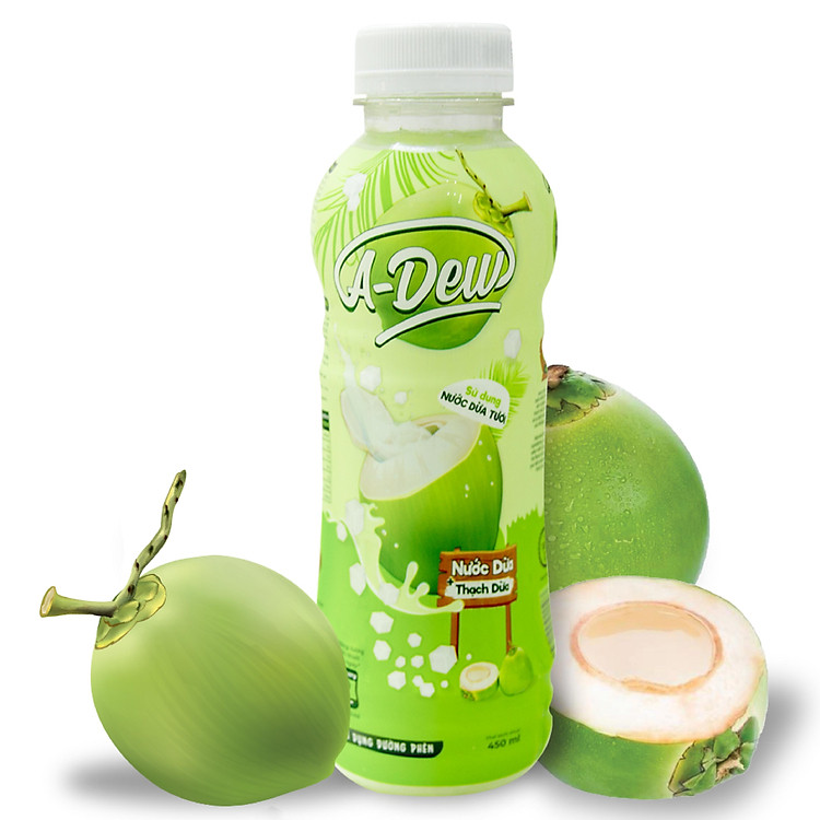 nước trái cây dừa thạch dừa a-dew 450ml thùng 24 chai 1