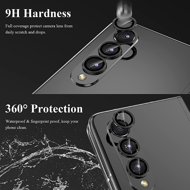 Bộ miếng dán kính cường lực bảo vệ Camera cho Samsung Galaxy Z Fold 4 hiệu Kuzoom Protective Lens