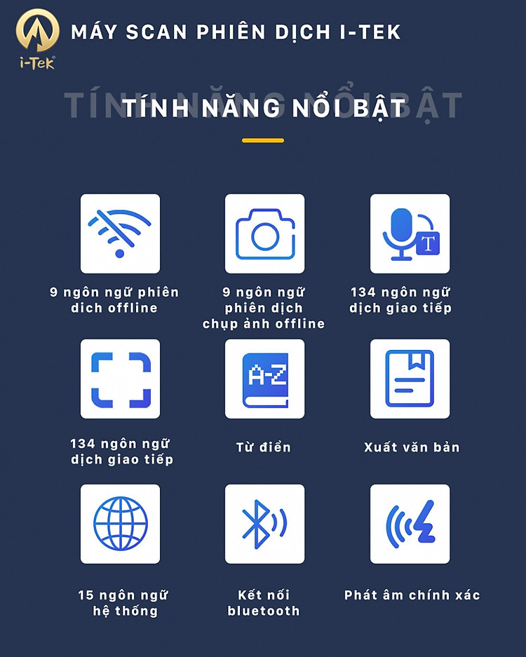 Bút Phiên Dịch Thông Minh i-Tek S 2024- Máy Phiên Dịch Nhiều Ngôn Ngữ- Hàng chính hãng - Bảo hành 12 tháng (TADA VIỆT NAM)