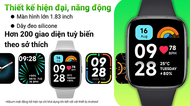 Xiaomi Redmi Watch 3 Active - Kiểu dáng hiện đại, năng động