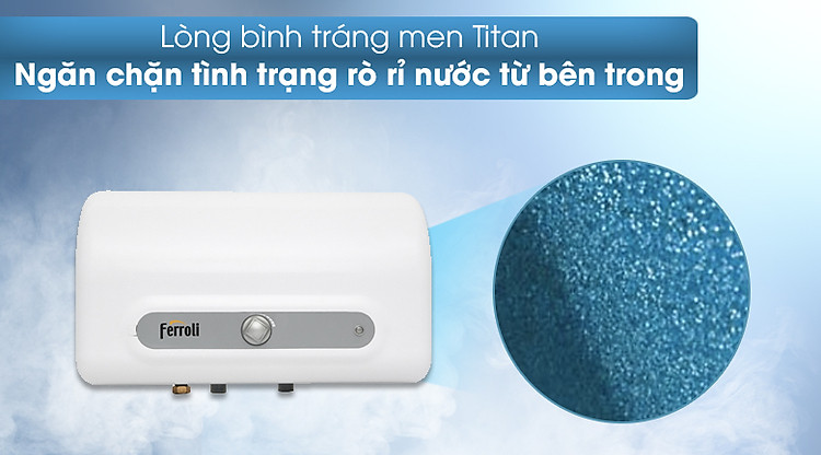 Lòng bình tráng men titanium - Máy nước nóng Ferroli QQ Evo 15L ME 15 lít