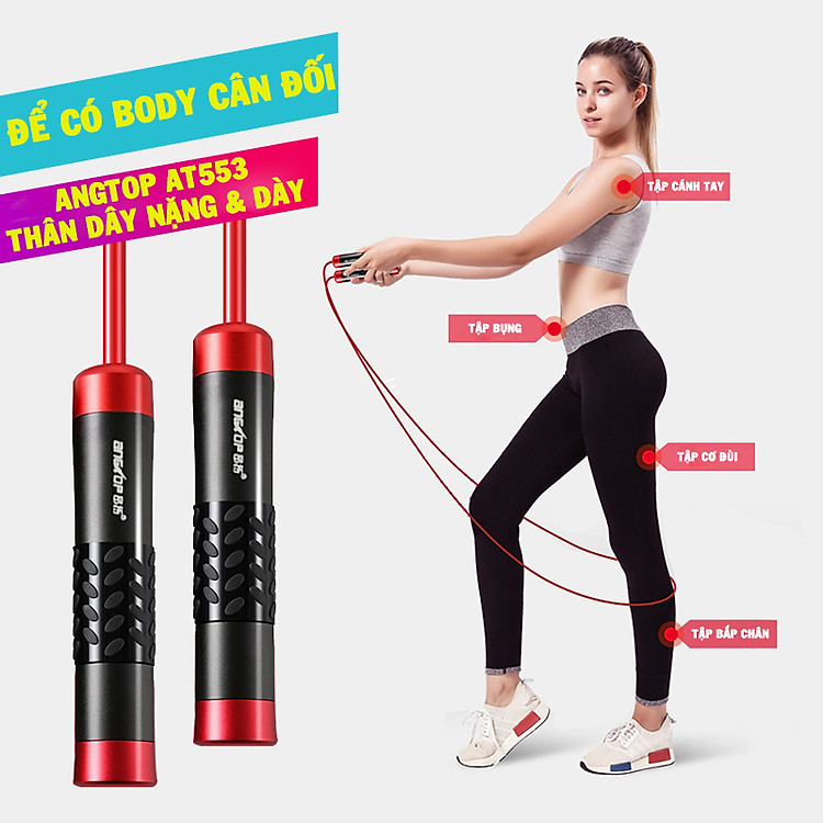 Dây Nhảy Tập Thể Lực AT553 , Dây Nhảy Giảm Cân Giúp Săn Chắc Body - Tăng Thể Lực (Hàng Cao Cấp)