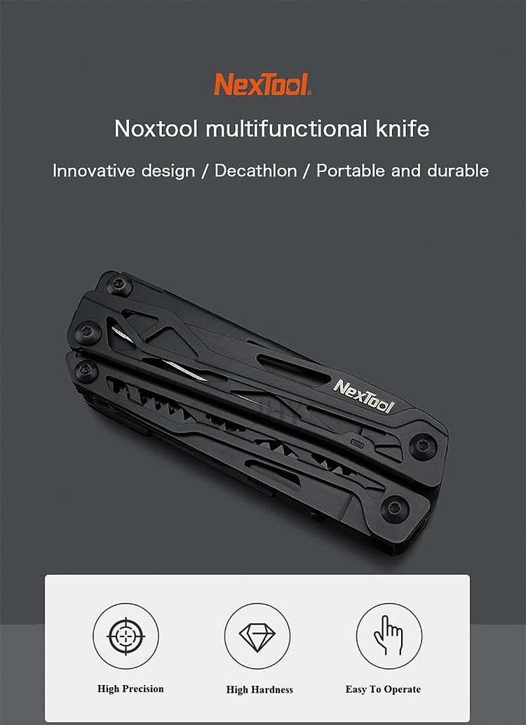 Xiaomi NEXTOOL Kìm đa chức năng 10 IN 1 Dụng cụ dao gấp cầm tay Dụng cụ cắt tuốc nơ vít không gỉ bền bỉ Kìm cắt thước