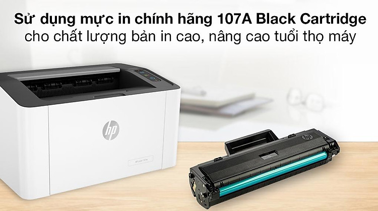 Máy in Laser Trắng Đen HP 107w WiFi (4ZB78A) - Mực in