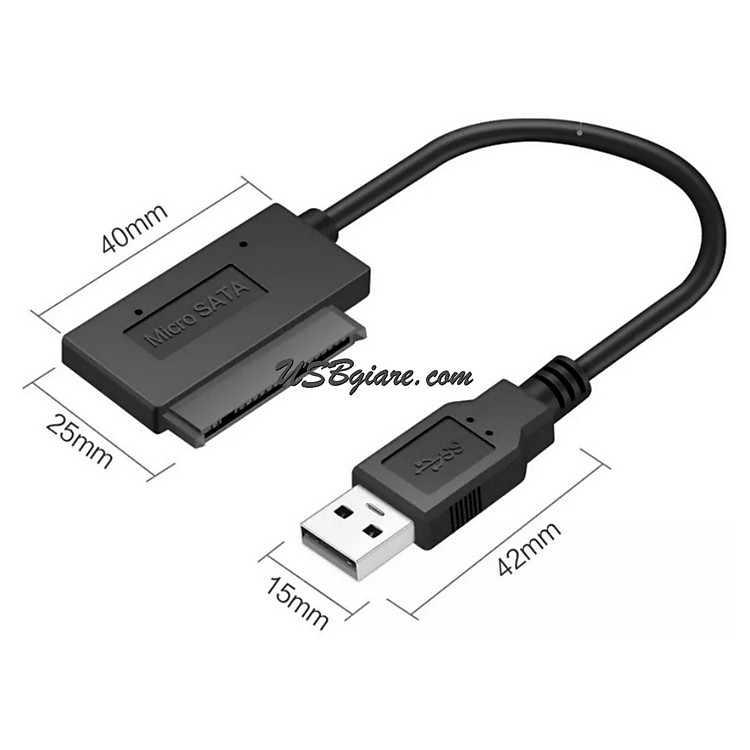 Cáp chuyển USB 3.0 sang SSD 1.8 Micro Sata 7+9 16pin - ảnh mô tả 1