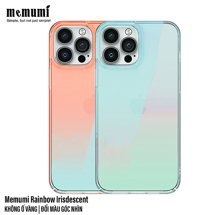Ốp lưng chống sốc đổi màu cho iPhone 14 Pro Max (6.7 inch) hiệu Memumi Rainbow Iridescent