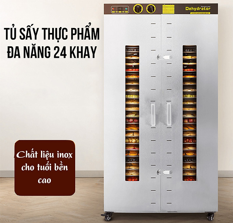 Tủ sấy thực phẩm đa năng 24 khay - Giải pháp sấy thực phẩm hiệu quả cho các cơ sở chế biến