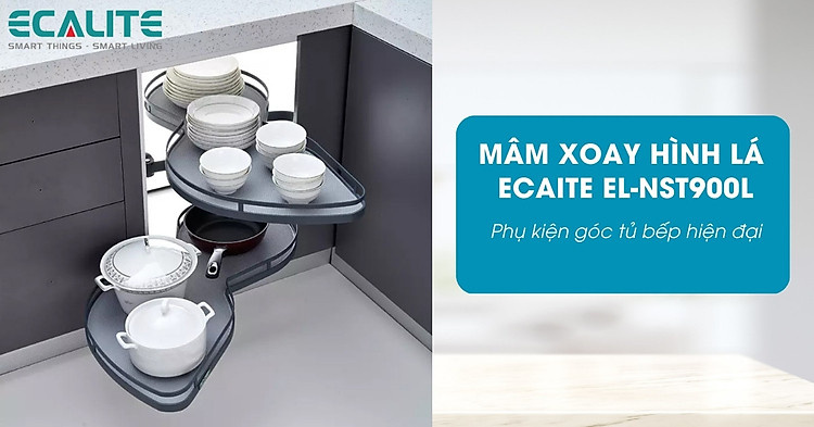 Mâm xoay góc 2 tầng T-Leaf Ecalite EL-NST900L