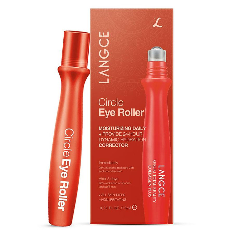 total beauty serum collagen+ lăn mắt 360 cấp+dưỡng ẩm, hỗ trợ giảm ngứa, trẻ hóa da (hộp đỏ) 15ml langce dành cho nam 2