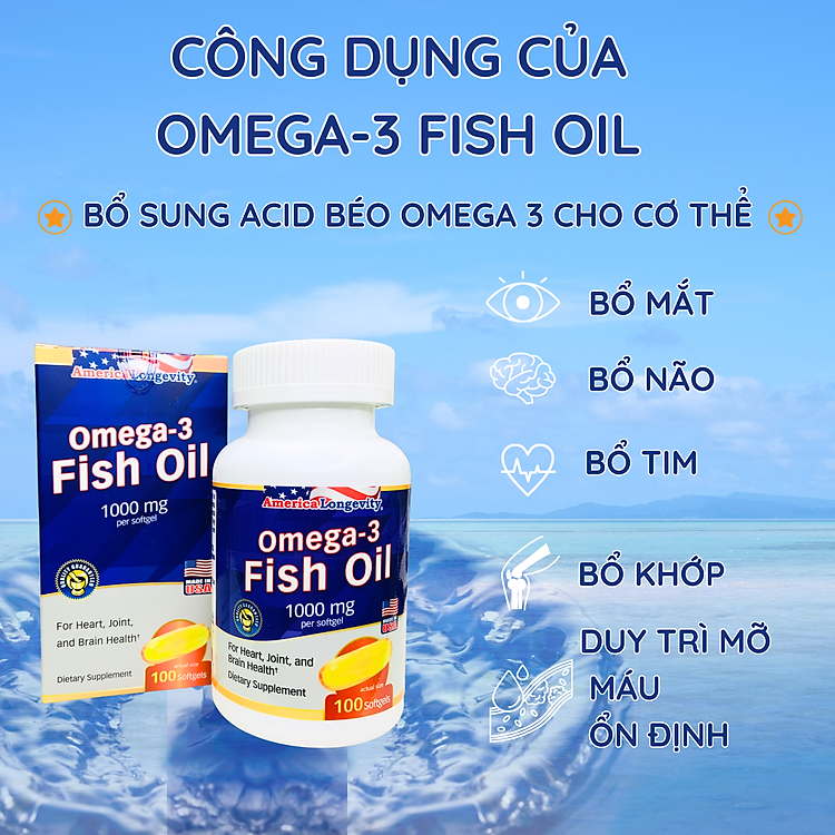 Công dụng Dầu cá omega 3 Mỹ