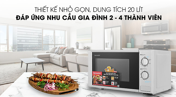 Thiết kế nhỏ gọn - Lò vi sóng R-G228VN-SL 20 lít