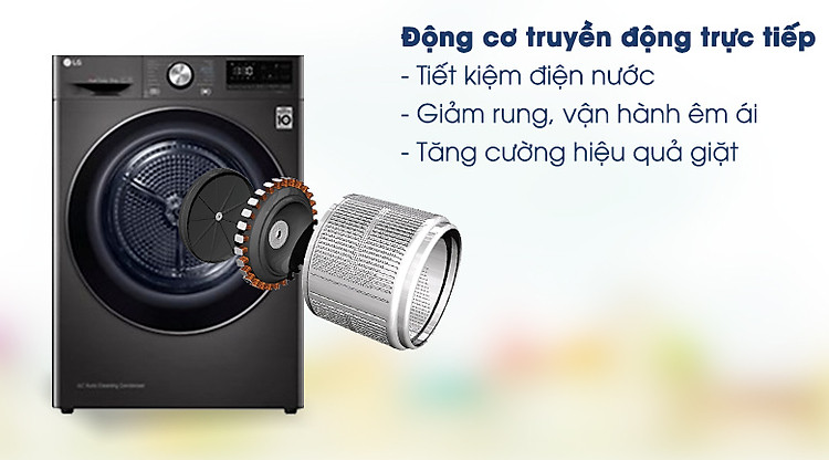 Máy sấy LG 9 Kg DVHP09B - Truyền động trực tiếp