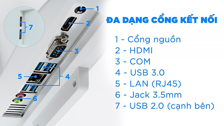 PC All In One MCC 1182P19 đa dạng cổng kết nối