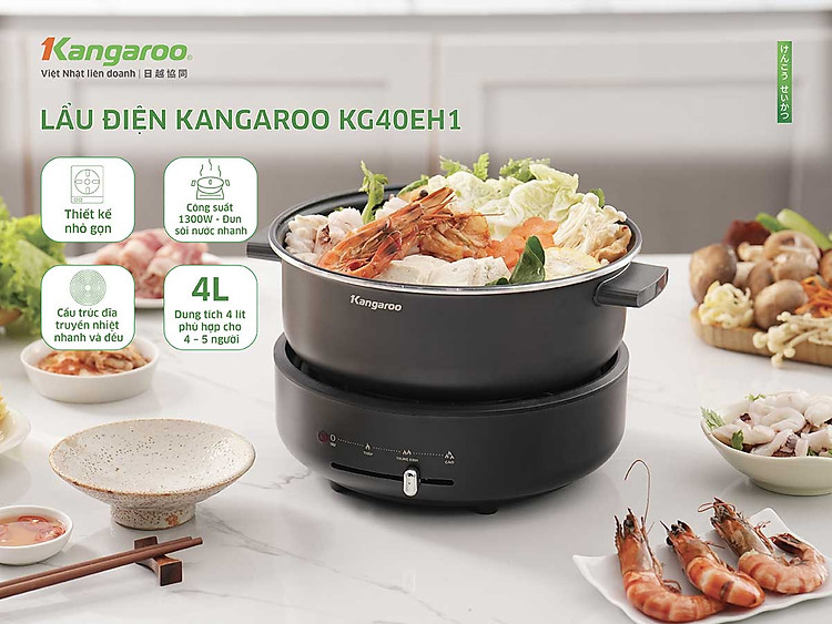 Nồi lẩu điện Kangaroo KG40EH1 Nồi lẩu điện Kangaroo KG40EH1