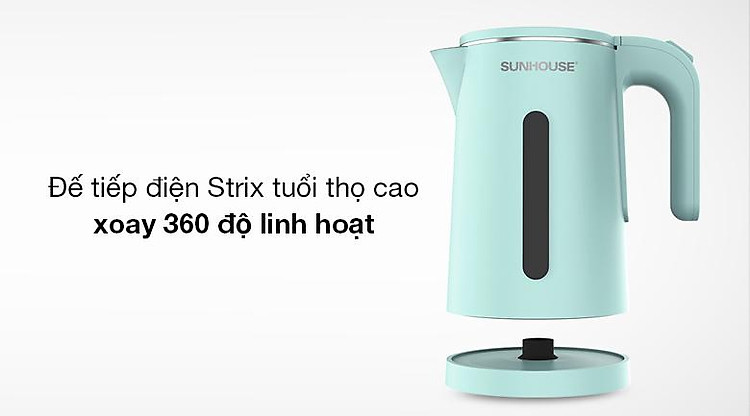 Bình đun siêu tốc Sunhouse 1.8 lít SHD1351 - Đế tiếp điện Strix tuổi thọ cao