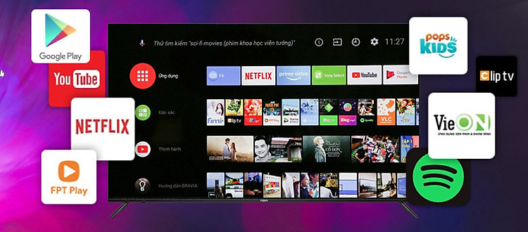 Hệ điều hành Android 9.0 - Android Tivi Aqua 4K 50 inch LE50AQT6600UG