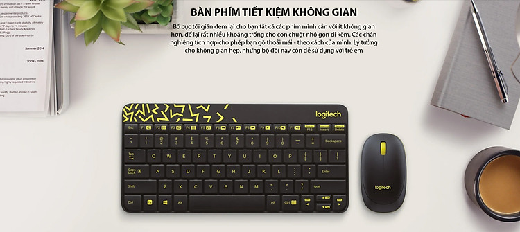 Bộ bàn phím chuột không dây Logitech MK240 Nano Wireless (USB/đen) 2