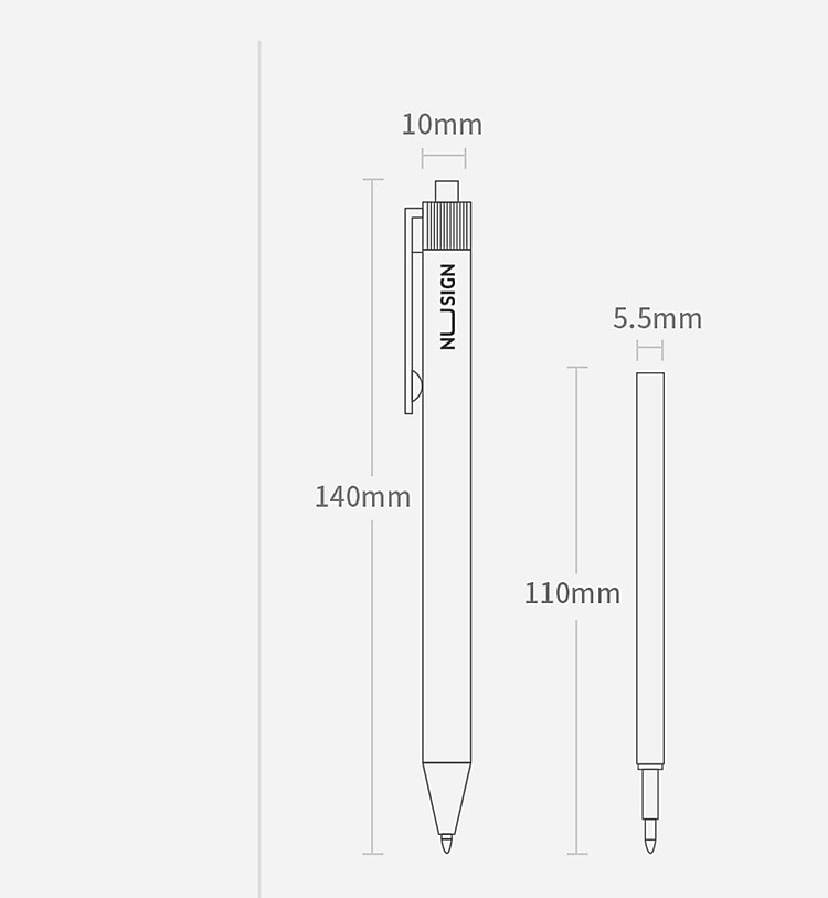 Bút Bi Dạng Gel Viết Chữ Đẹp NUSIGN (Đầu Bi 0.55mm) 10