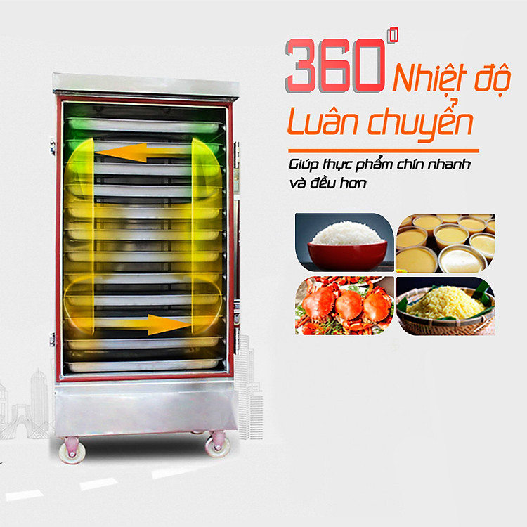 Tủ nấu cơm bằng điện 12 khay  NewSun (36 kg/mẻ) - Có tủ điều khiển (Ảnh 5)