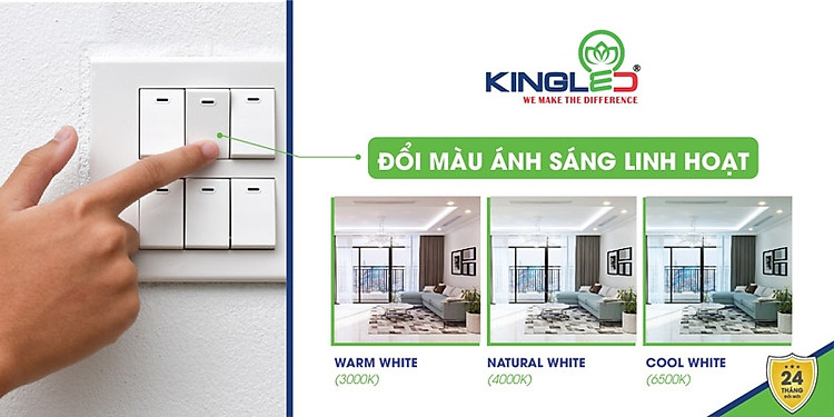 Đèn led Downlight đổi màu cho ánh sáng linh hoạt