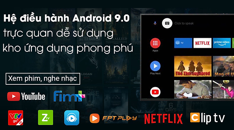 Android Tivi Sony 4K 65 inch KD-65X8000H - Hệ điều hành