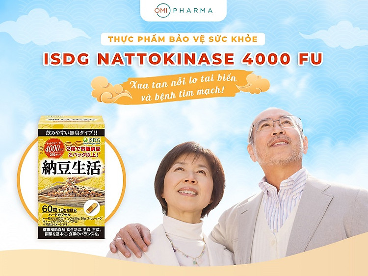 TPBVSK iSDG NATTOKINASE 4000 FU - Phòng ngừa tai biến mạch máu não, hỗ trợ làm tan cục máu đông (Hộp 60 viên) - 3